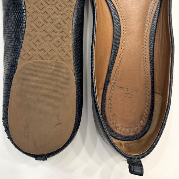 Tory Burch Mini Miller Lizard Leather Ballet Flats - Picture 16 of 16